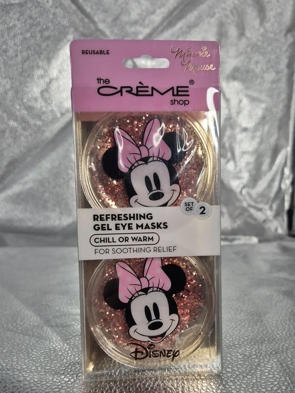 The Crème Shop x Disney Minnie Mouse Pink Glitter Gel Eye Masks (Set of 2)